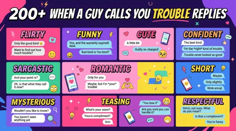 When a guy calls you trouble replies