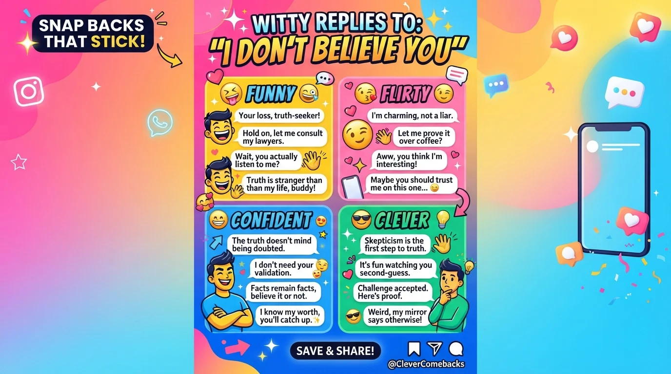 Replies to I don’t believe you