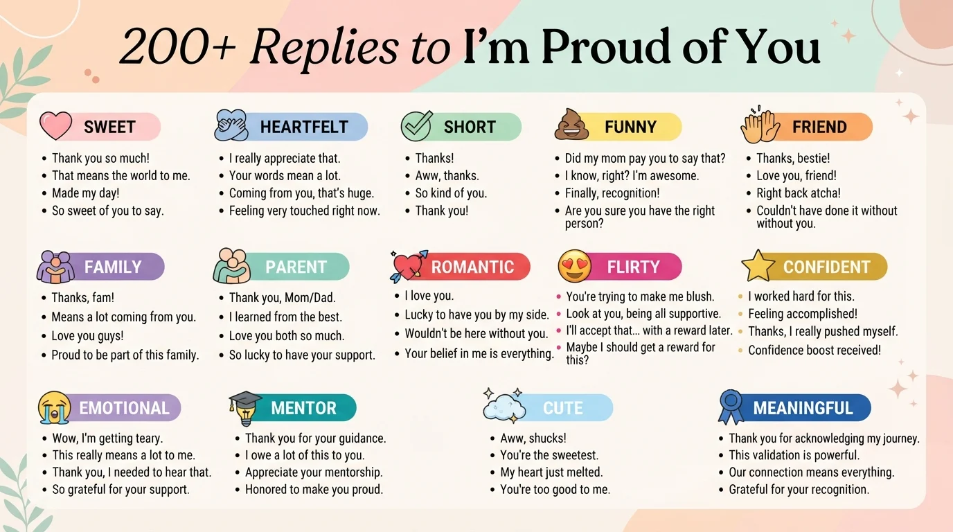 Replies to I’m proud of you