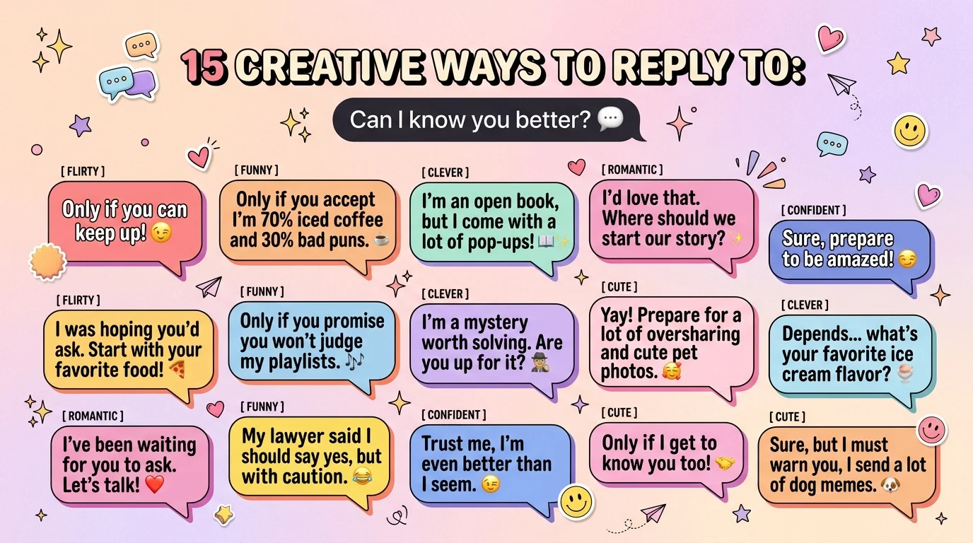 Replies to can I know you better