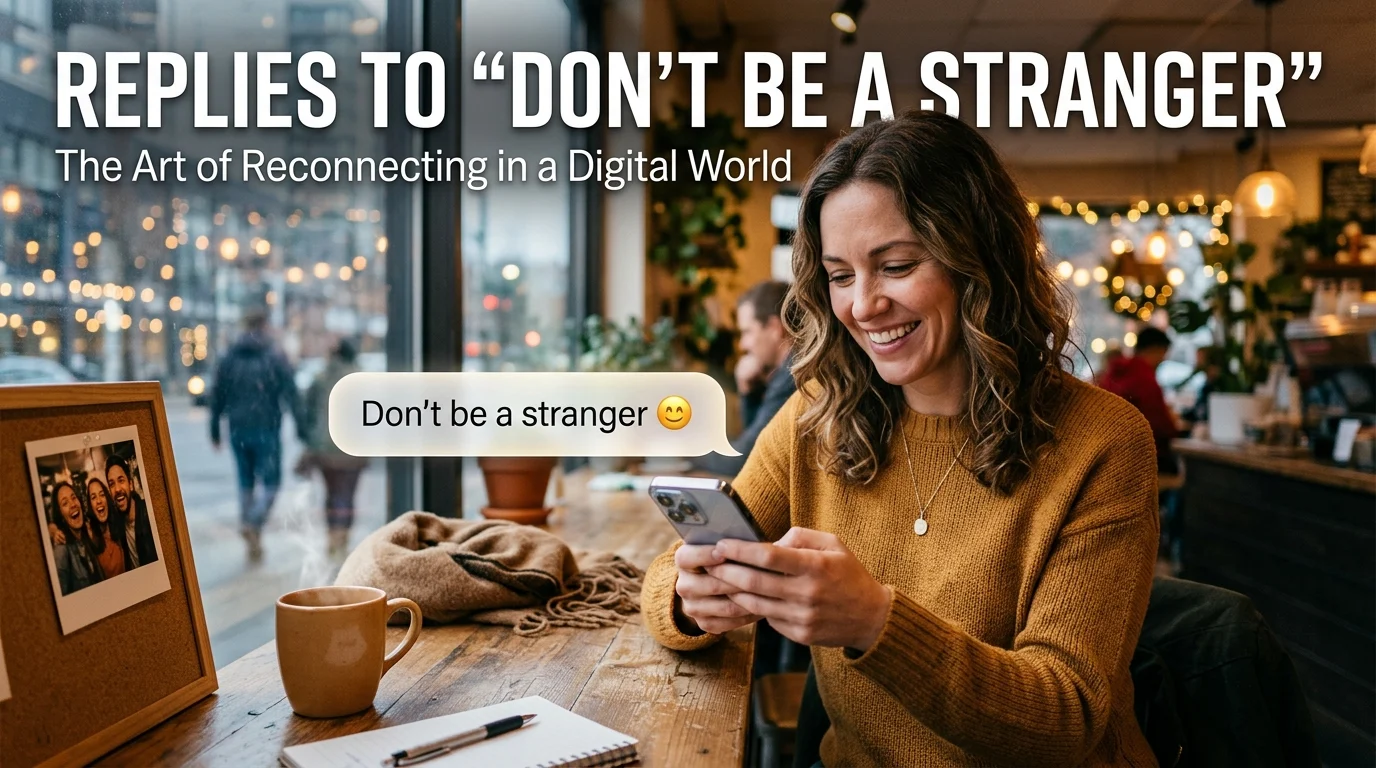 Replies to don’t be a stranger