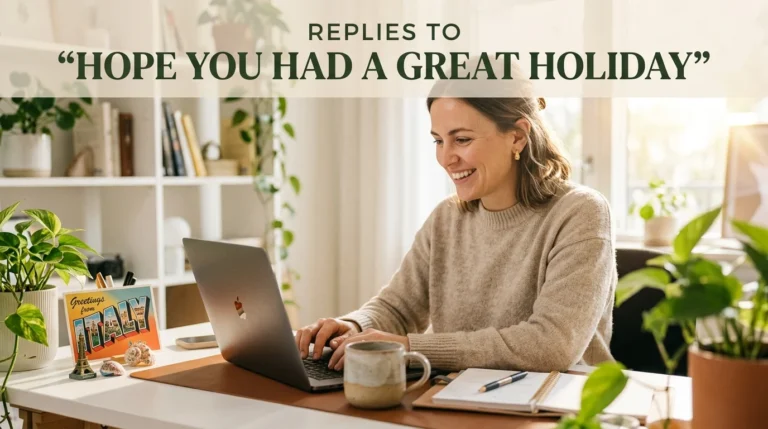 Replies to someone saying hope you had a great holiday
