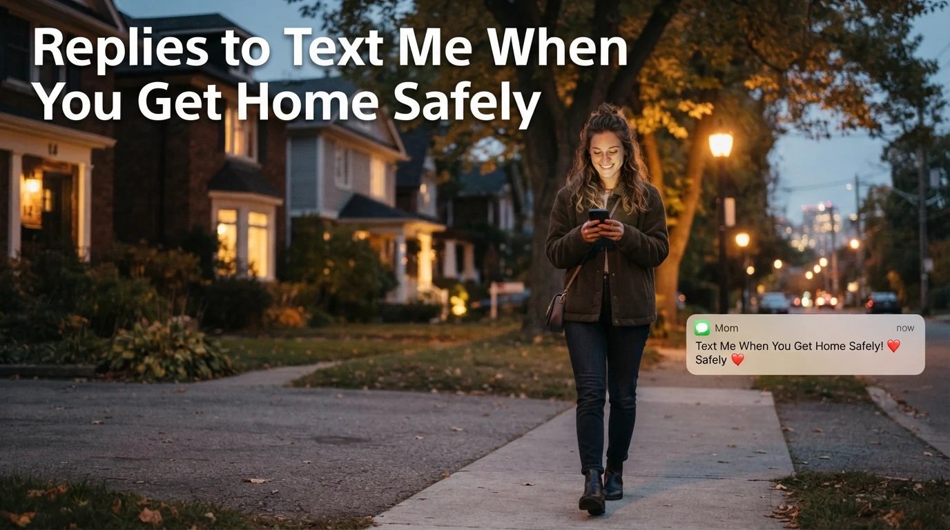 Replies to text me when you get home safely