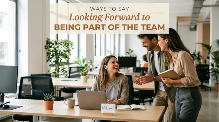 Ways to say looking forward to being part of the team
