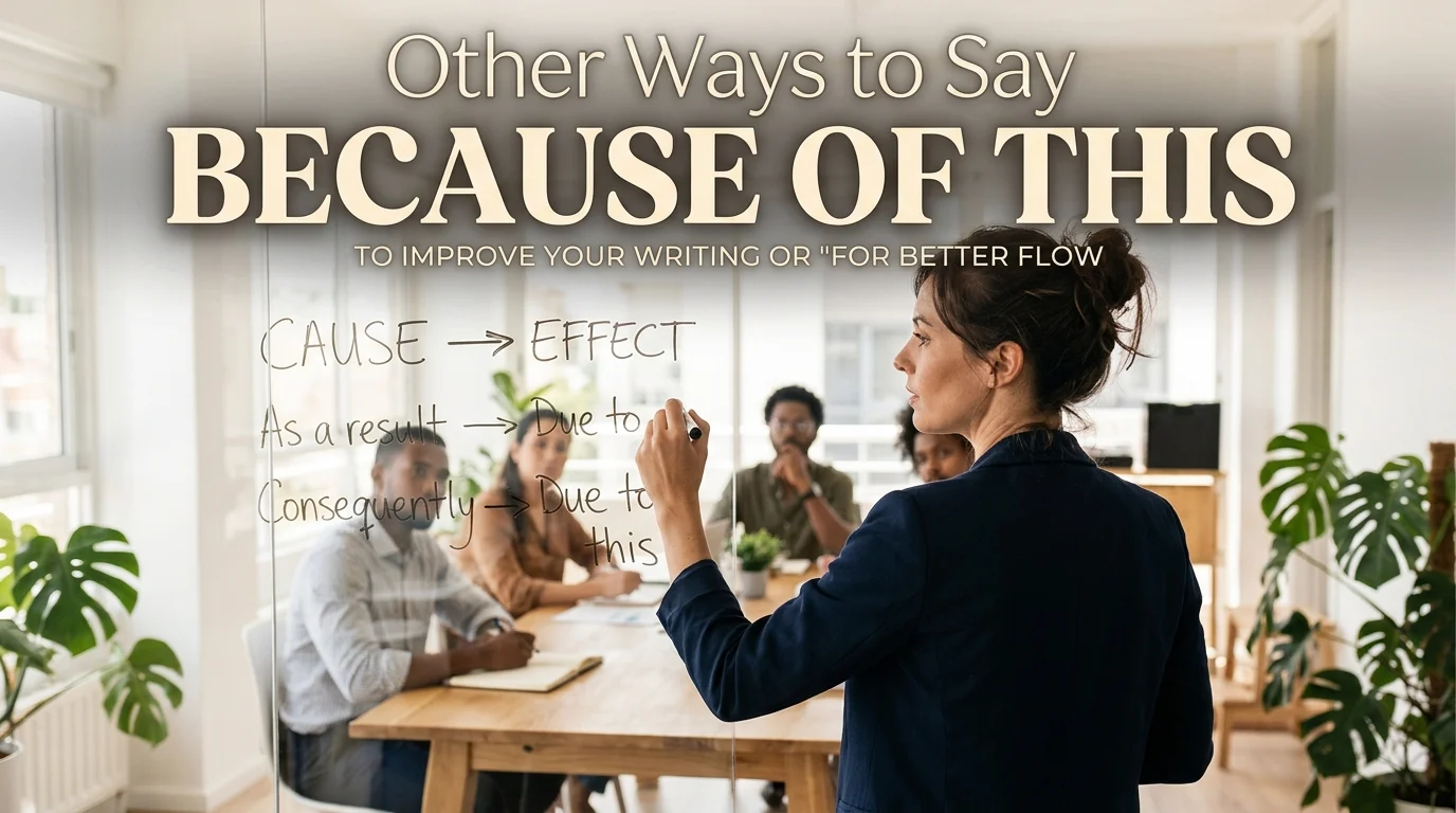 other ways to say because of this