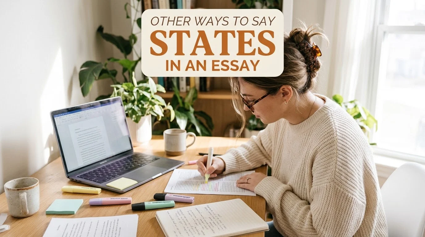 other ways to say states in an essay