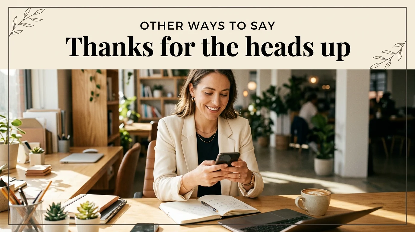 other ways to say thanks for the heads up
